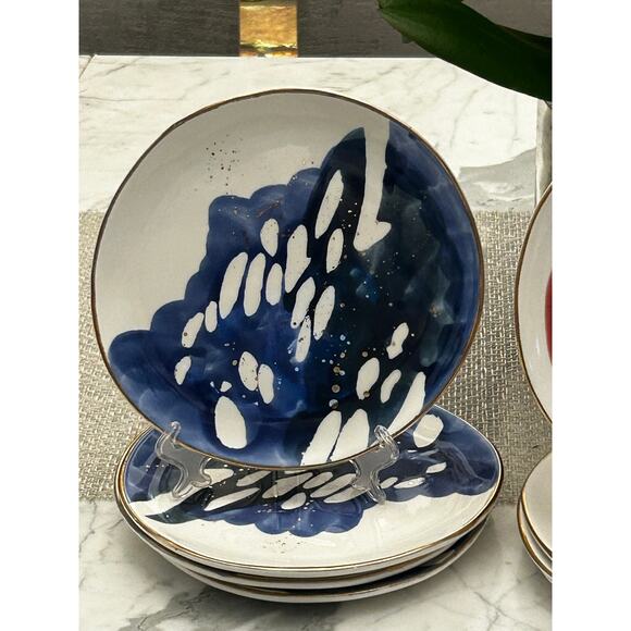 Set of 8 Anthropologie Suite One Studio Mimira 7 1/2" Plates Lindsay Emery - Picture 2 of 12